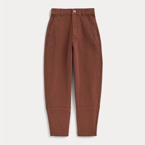 Everlane THE UTILITY BARREL PANT Brown High-Waisted Trousers Size 16